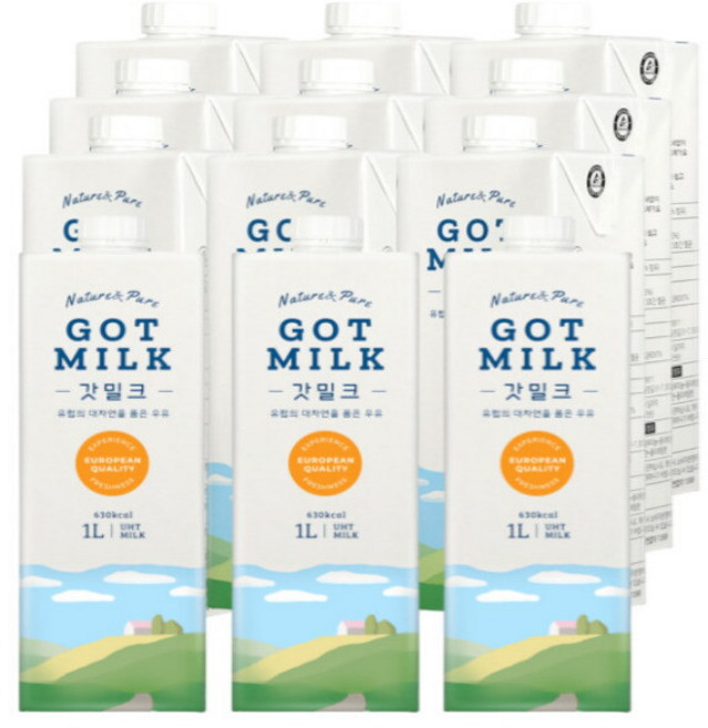 [믈레코비타] 갓밀크 수입멸균우유 3.5% 1L 12입