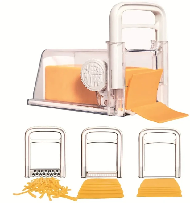 4 in 1 치즈 커터 컨테이너 3 금속 블레이드 주방 치즈 슬라이서 쵸퍼 강판 버터 박스 치즈 보관 용기, 01 Butter Slicer, 1개