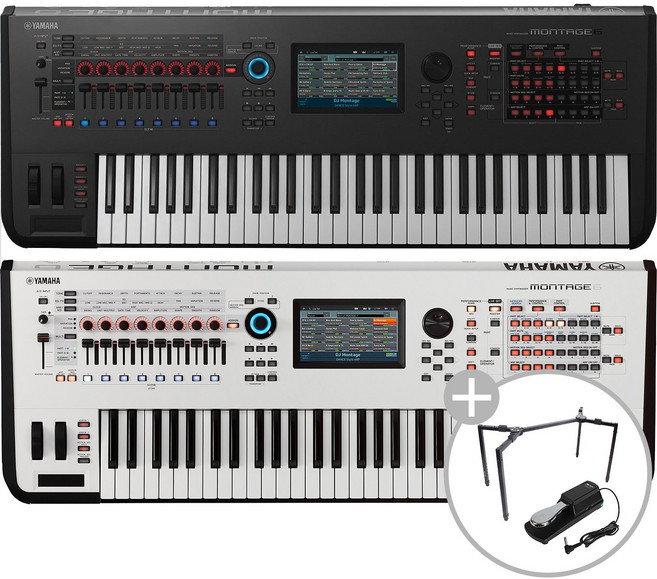야마하 MONTAGE6 신디사이저 61건반 고음질 사운드 터치스크린, 블랙