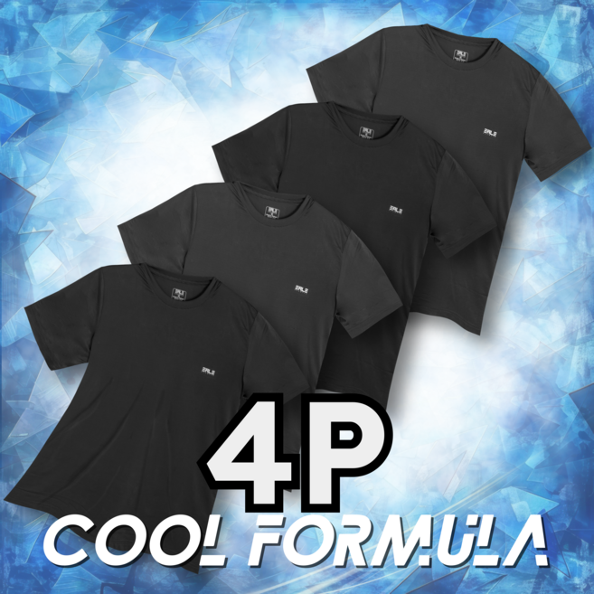 [4p] macci (마찌) 쿨포뮬러 기능성 스판 반팔 냉감 쿨 티셔츠 4종 세트 (정품)