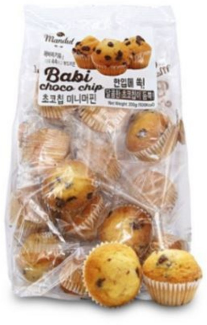 망둘 바비칩 케이크 초코침 미니머핀, 10개, 200g