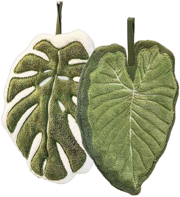 올리트리 칼라릴리 몬스테라 보태니컬 핸드타월 2종 세트 주방 욕실 손타월, 1세트, 칼라릴리&몬스테라