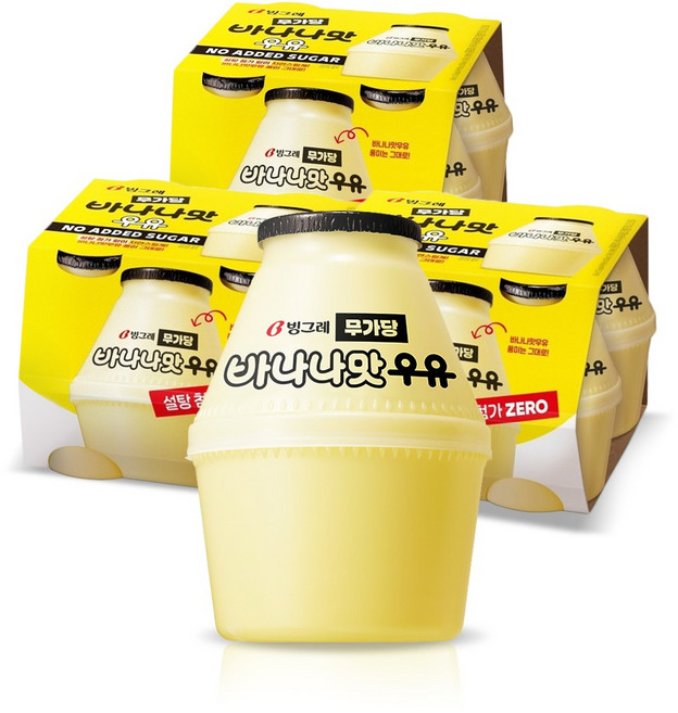 빙그레 바나나우유 무가당, 12개, 240ml