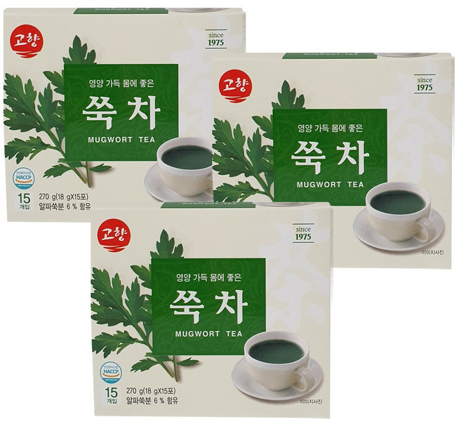 고향 쑥차 18g 15T x 3개 전통차, 15개입