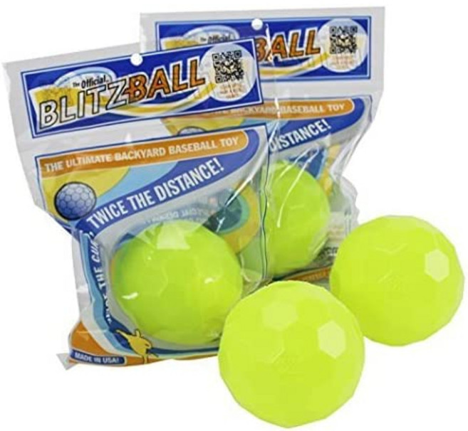 Blitzball 爆裂球 塑膠棒球 黃色 四入組 戶外運動玩具, 1個, 四入一組