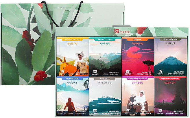 일킬로커피 드립백 선물세트, 드립백 8종, 1세트