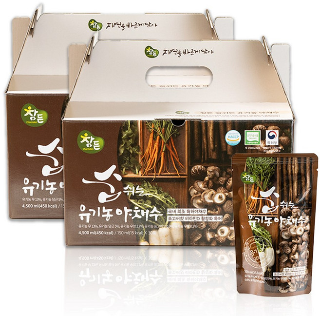 참든 숨쉬는 유기농 야채수, 60개, 150ml