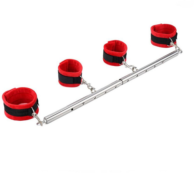 스프레더 바 튼튼한 스테인리스 스틸 확장 가능한 실버 바 홈 짐 4피스 모피 레드 조절 가능한 스트랩 스포츠 보조 훈련 피트니스 장비 필라테스 보조 키트 (실버+레드 모피 키, 실버+레드 모피 키트