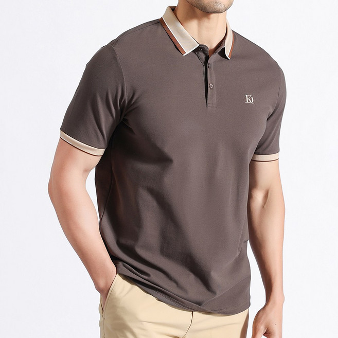 글리멜로 남성 여름 슬림 소프트 쿨론 폴로 카라 반팔 티셔츠