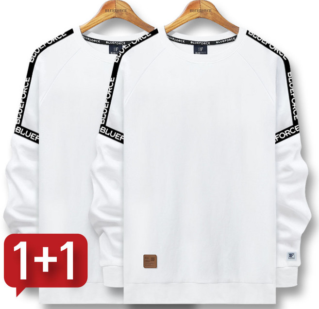 블루포스 비텐리 맨투맨 1+1세트 오버핏 남자 긴팔 티셔츠 남성 빅사이즈 운동복 가을 단체티 커플티 츄리닝
