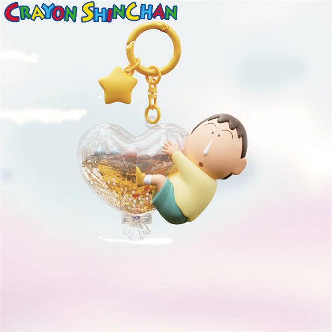 정품 짱구 오일링 하트풍선 키링 가방고리 야광 키홀더, 1개, 맹구