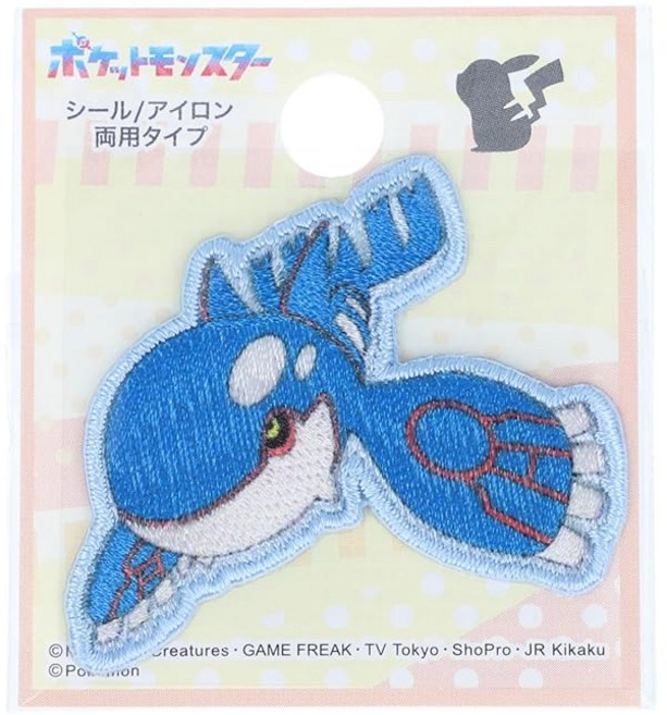 이나가키 패션 포켓몬 카이오가 스티커 와펜 세로 40mm × 가로 40mm 스티커 아이론 양용 접착 POS042