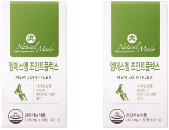 디메틸설폰 MSM 엠에스엠 관절 조인트 60정 x 2개 부모님선물 손가락 손목
