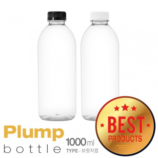아조아닷컴 플럼프보틀-1000ml(PET), 1.투명용기-블랙캡-1박스88개