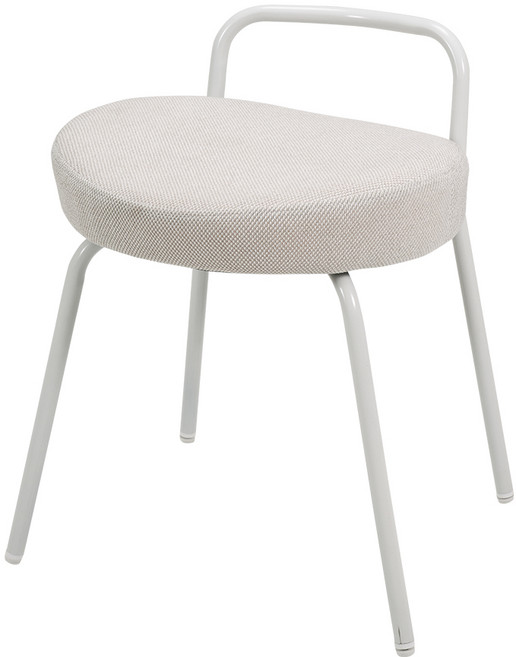 [퍼스널가구] 엘로 화장대 보조 의자 실내 인테리어 스툴, 1개, 패브릭-화이트