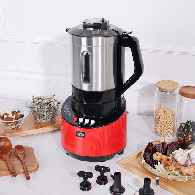 25년최신형 키친플라워 대용량 4.5L 스텐 믹서기 KMX-R4509 레드, KMX-R4509 (레드)