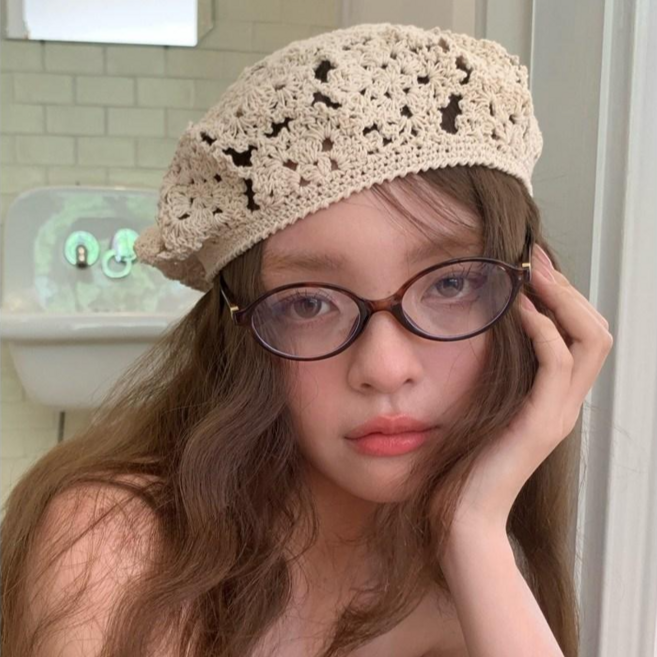 HALOPICK 여름 레트로 크로셰 여성 베레모