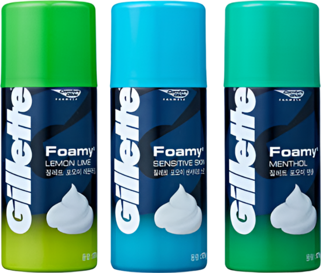 질레트 포오미 레몬라임 멘솔 센서티브스킨 175G 3개세트, 1세트, 175ml