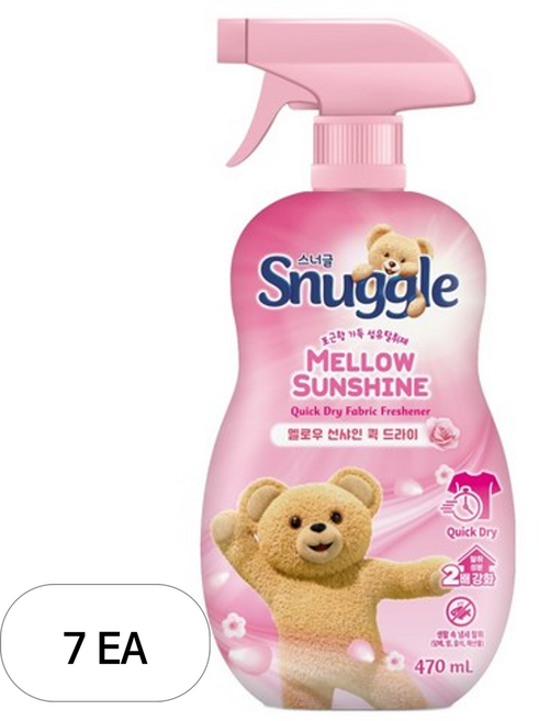 스너글 멜로우 선샤인 퀵 드라이 섬유탈취제 본품, 7개, 470ml