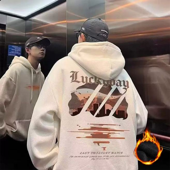 오스틱니 초특가 빅사이즈 남성용 봄가을 기모 후드 트레이닝 맨투맨