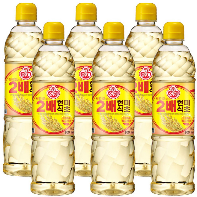 오뚜기 2배 현미식초, 900ml, 6개