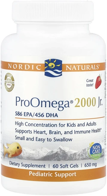Nordic Naturals ProOmega® 2000 Jr. 딸기 맛 소프트젤 60정, Nordic Naturals ProOmega® 2..., 1개 - 쿠팡
