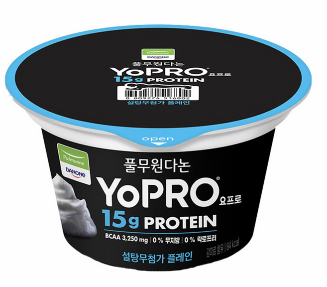 풀무원다논 요프로 컵 설탕무첨가 플레인 + 블루베리, 6개, 150g