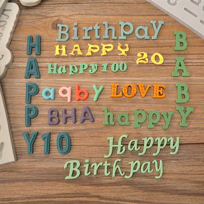 알파벳 몰드 초콜릿 케이크 장식 베이킹 쿠키 실리콘 글자 영어 숫자, 1개, 21. 밝은 노란 소문자