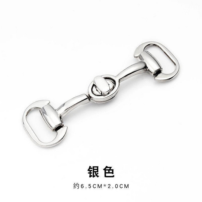 第2代 金屬一字盤扣鈕釦, 一字金屬扣 銀色 ,1對裝, 1個