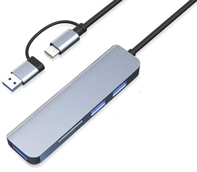 C타입 + USB 허브 C 동글 3.0 연장 어댑터 케이블 스플리터 휴대폰 충전기 도크 마이크로 SD TF 메모리 카, 01 As Photo