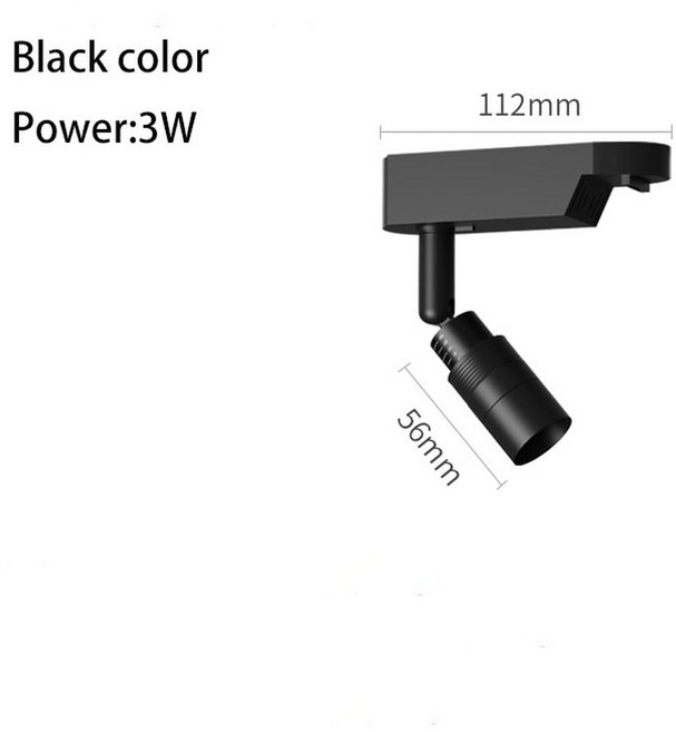 Led 스포트라이트 줌 3-60도 조정 가능한 각도 빔 초점 미니 소형 표면 장착 분위기 Foco, 04 Black 3W, 03 4000K
