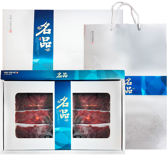 장수왕 명품육포 선물세트 2호 500g /설날 추석 명절선물 선물 고급 육포 답례 이바지, 1박스