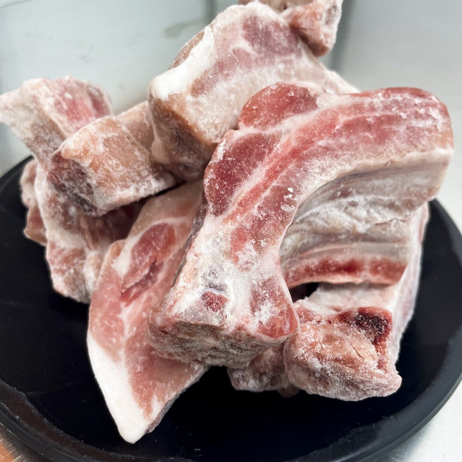 돼지 등갈비 로인립 쪽갈비 썰어서 바베큐 캠핑 요리 냉동 스페인산, 3세트, 1kg