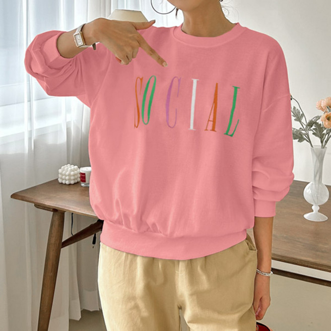 마이쏭 여성 소호자수레터링맨투맨