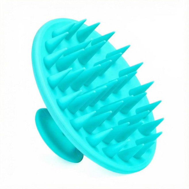Meartchy 실리콘 두피 마사지기 샴푸 브러시 모발 성장 및 비듬 정돈를 위한 습식 건식 케어용 부드러운 빗살이 있는 헤어 스크러버 자극기 각질 정돈 브러시 (라이트 블루, Meartchy 실리콘 두피 마사지기 샴푸 브러시, 모