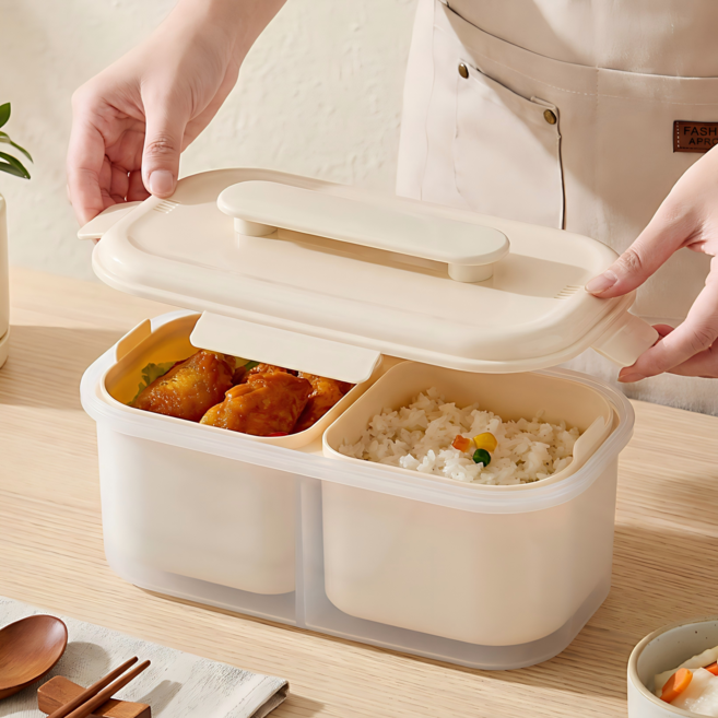 마술사 2칸 전자레인지 저당밥솥, 1개, 크림 화이트