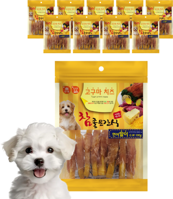 참좋은간식 고구마치즈 강아지 말랑 영양간식, 10개, 100g, 고구마