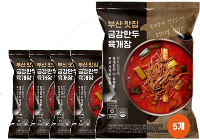 참도깨비 부산 맛집 금강만두 육개장, 630g, 5개