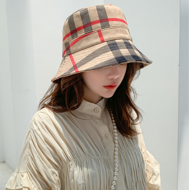 조은통상 체크 스웨이드 버킷햇 고급질감의 모던 벙거지 모자 가을 겨울 모자