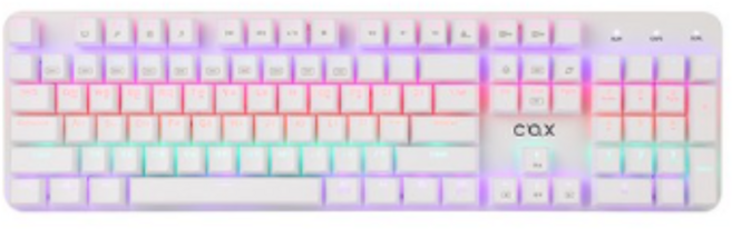 COX 축교환식 레인보우 LED 기계식 게이밍 유선 일반형 키보드, 청축, 104키 CK420, WHITE (화이트)