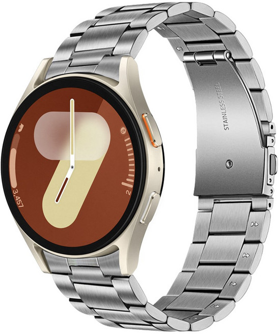 더조은셀러 날개형 메탈 체인 시계줄 스트랩, 실버