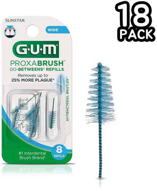 GUM 버틀러 치간칫솔 리필 와이드 사이즈 8개입 18팩