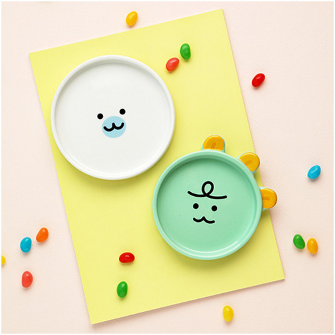 [카카오프렌즈] 니니즈 페이스 도자기 트레이 2P, 상세 설명 참조, 선택:니니즈페이스도자기트레이2P