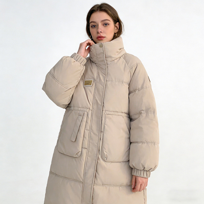 스타일닥터 여성 오버핏 후드 겨울 롱패딩 보온 도톰 솜옷