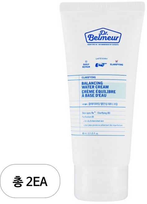 더페이스샵 닥터벨머 클래리파잉 밸런싱 워터 크림, 80ml, 2개