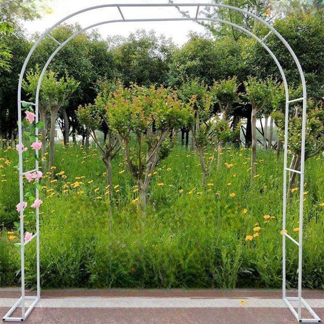 植物爬藤架 戶外拱門花架, 1件, 300寬*220高cm高(含底座)墨綠款, 白