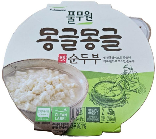 풀무원식품 몽글몽글 옛 순두부 450g, 2개