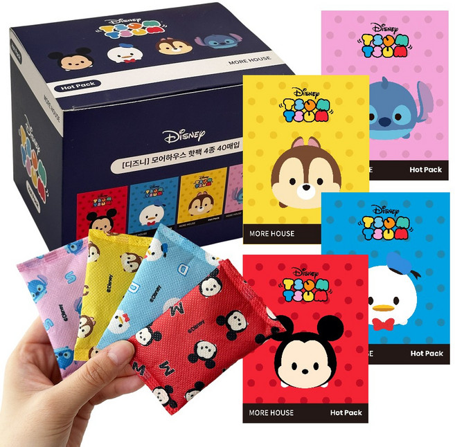 KC인증 디즈니 캐릭터 어린이 미니 핫팩 30g, 40개