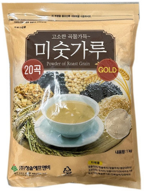 청솔애프앤비 20곡 미숫가루 1kg 10개 BOX 식품 > 가루/조미료/향신료 가루 미숫가루/콩가루/선식