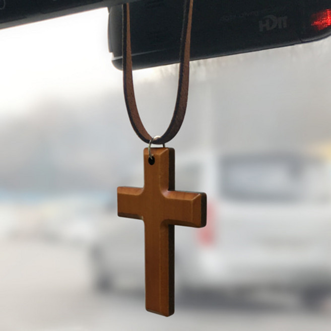 차량걸이 라인십자가월넛, 1개